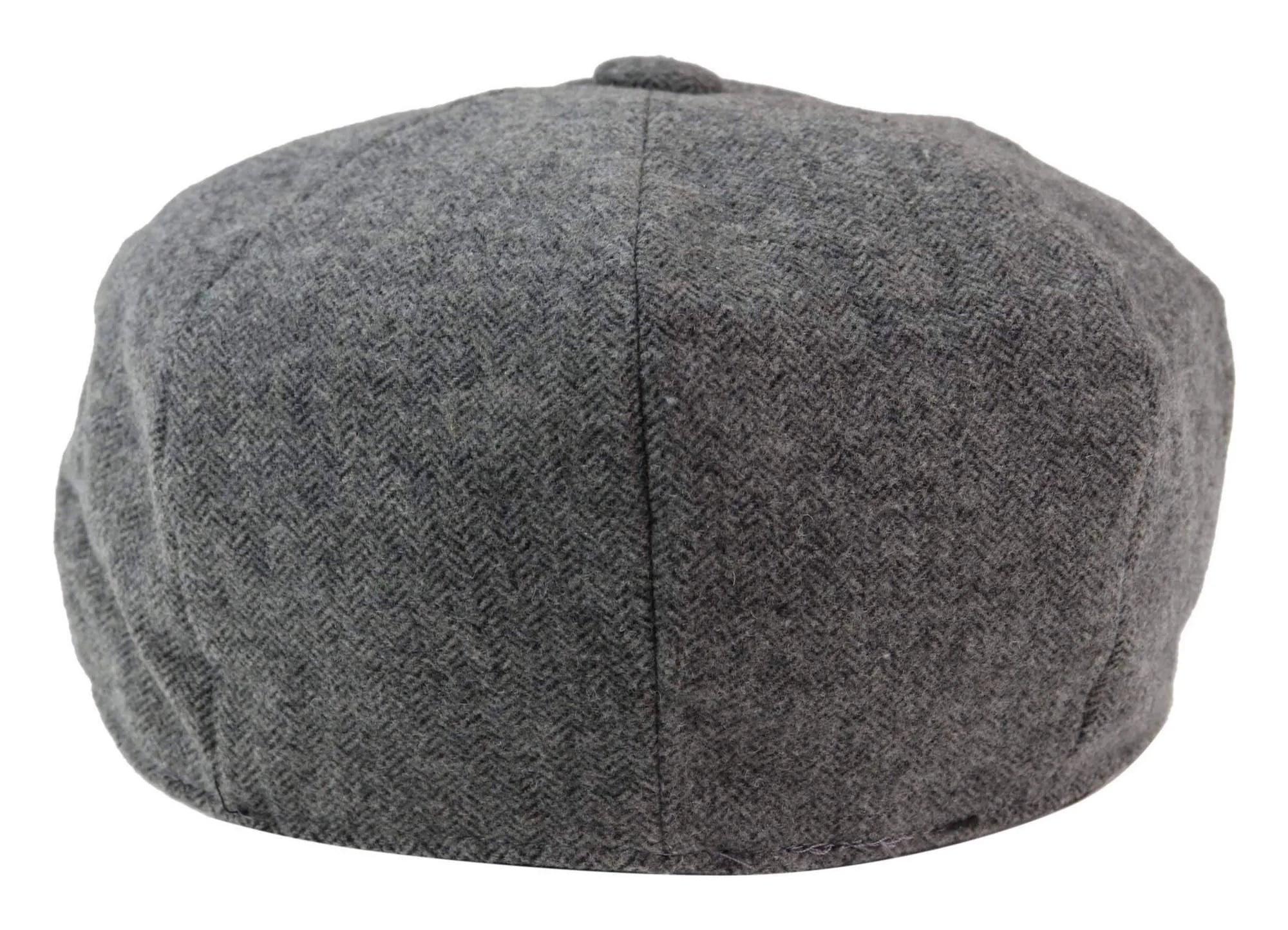 Mens 8 Panel Newsboy Cap - Cavani Martez - Mörkgrå