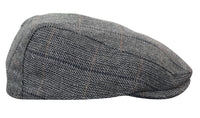 Cavani Albert Herr Tweed Flat Cap - Fiskbensmönstrad Tweed Ull Grandad Flat Hats Vintage - Brun/Antracitgrå