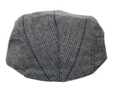 Cavani Albert Herr Tweed Flat Cap - Fiskbensmönstrad Tweed Ull Grandad Flat Hats Vintage - Brun/Antracitgrå