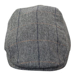 Cavani Albert Herr Tweed Flat Cap - Fiskbensmönstrad Tweed Ull Grandad Flat Hats Vintage - Brun/Antracitgrå