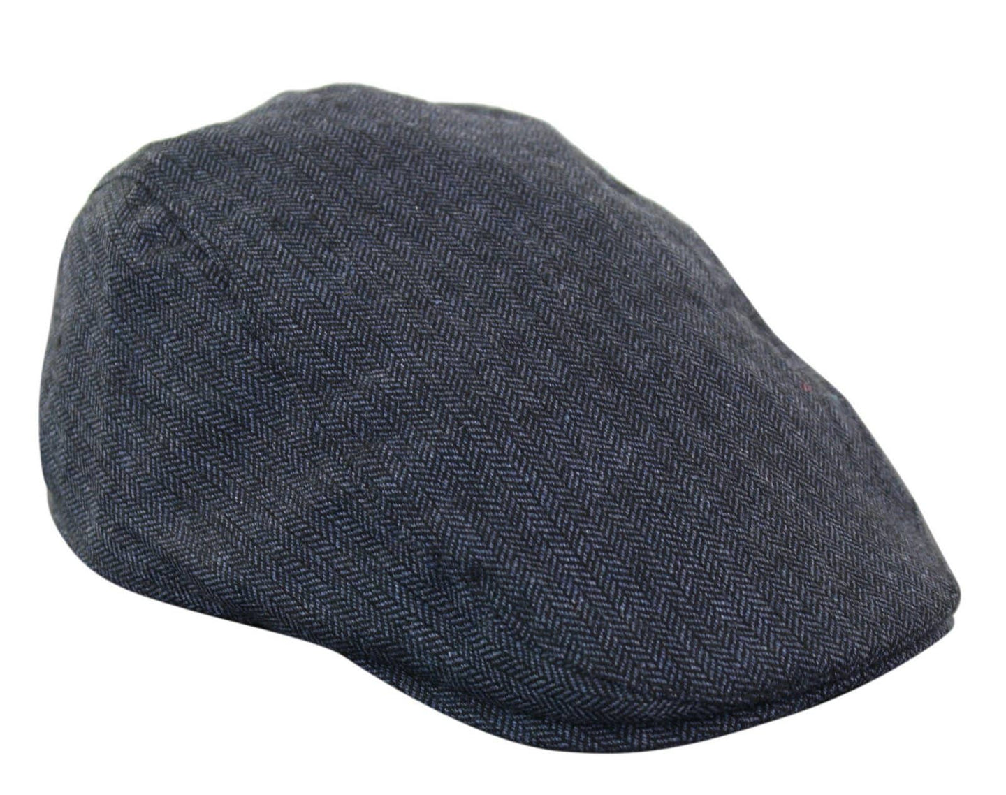 Cavani Martez Hatt - Herr Farfarshatt Marinblå Flat Cap Fiskbensmönstrad Vintage Retro Del Boy Klassisk Gatsby Peaky Blinders