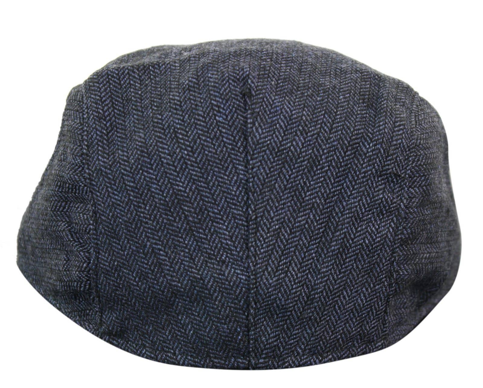 Cavani Martez Hatt - Herr Farfarshatt Marinblå Flat Cap Fiskbensmönstrad Vintage Retro Del Boy Klassisk Gatsby Peaky Blinders