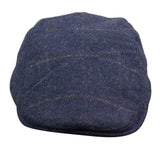 Cavani Kempson Flat Cap - Herr Tweed Ullrutig Farfarshatt Vintage - Olivgrön/Marinblå