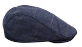 Cavani Kempson Flat Cap - Herr Tweed Ullrutig Farfarshatt Vintage - Olivgrön/Marinblå