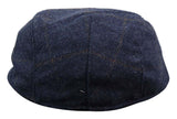 Cavani Kempson Flat Cap - Herr Tweed Ullrutig Farfarshatt Vintage - Olivgrön/Marinblå