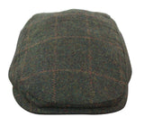 Cavani Kempson Flat Cap - Herr Tweed Ullrutig Farfarshatt Vintage - Olivgrön/Marinblå