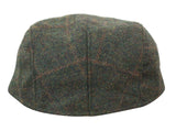 Cavani Kempson Flat Cap - Herr Tweed Ullrutig Farfarshatt Vintage - Olivgrön/Marinblå