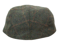 Cavani Kempson Flat Cap - Herr Tweed Ullrutig Farfarshatt Vintage - Olivgrön/Marinblå