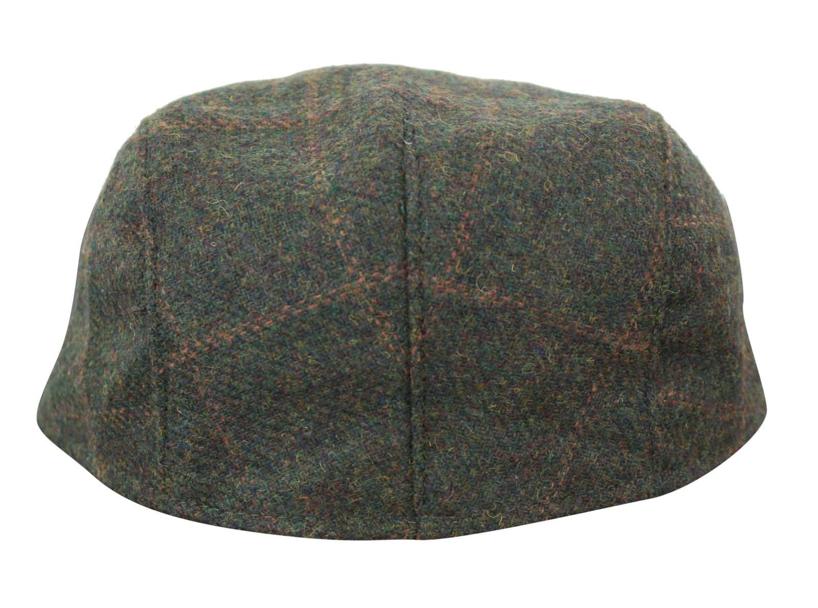Cavani Kempson Flat Cap - Herr Tweed Ullrutig Farfarshatt Vintage - Olivgrön/Marinblå
