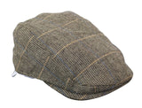 Cavani Albert Herr Tweed Flat Cap - Fiskbensmönstrad Tweed Ull Grandad Flat Hats Vintage - Brun/Antracitgrå