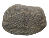 Cavani Albert Herr Tweed Flat Cap - Fiskbensmönstrad Tweed Ull Grandad Flat Hats Vintage - Brun/Antracitgrå