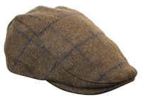 Cavani Kempson Flat Cap - Herr Tweed Ullrutig Farfarshatt Vintage - Olivgrön/Marinblå