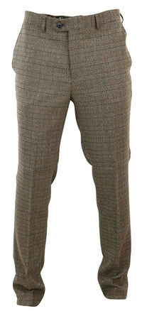 Herrbyxor i ekbrun tweed