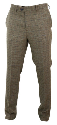 Herrbyxor i ekbrun tweed