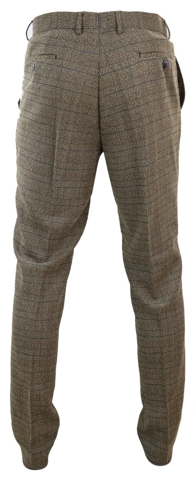 Herrbyxor i ekbrun tweed