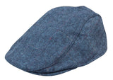 Herr Grandad Baker platt blå keps med 8 paneler i tweed vintage klassisk smart casual 1920-tal