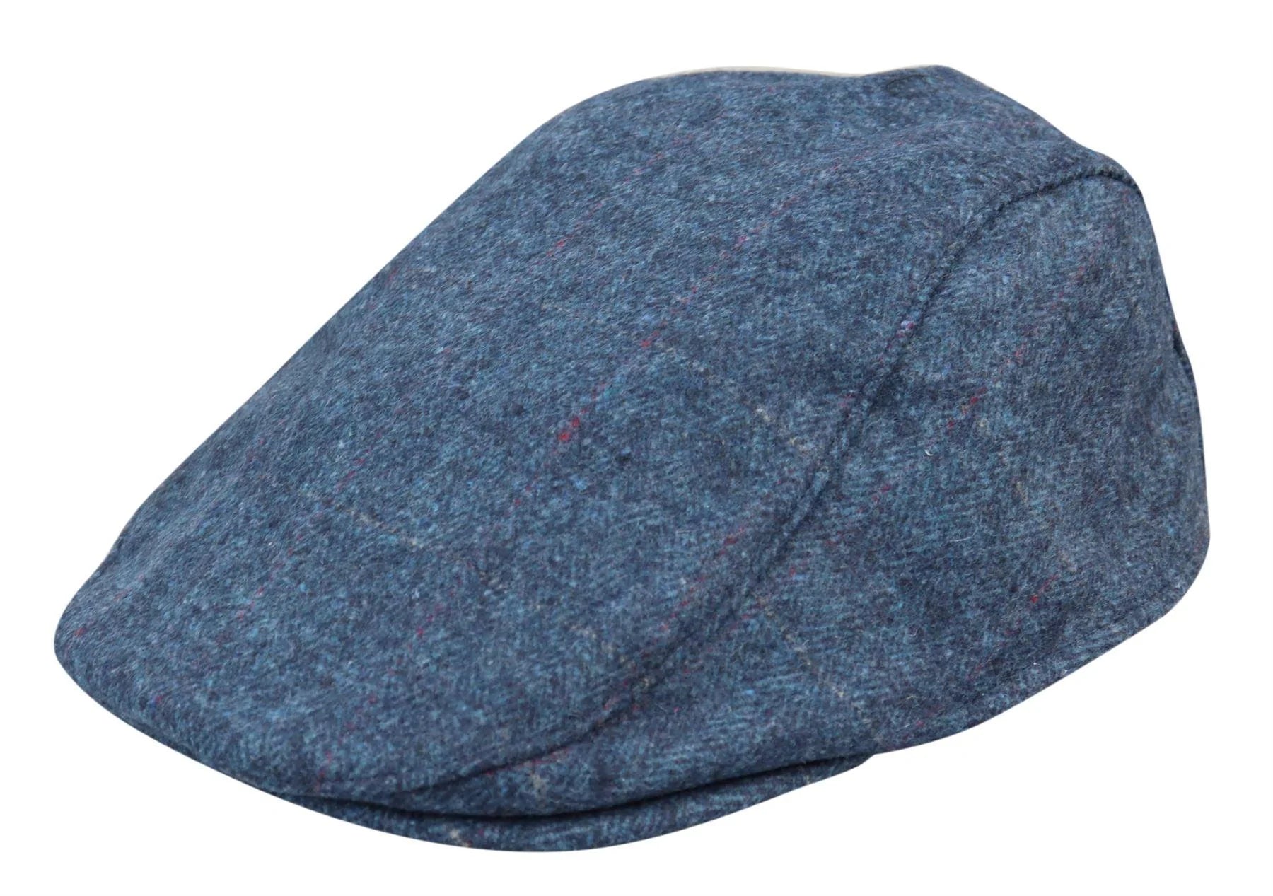 Herr Grandad Baker platt blå keps med 8 paneler i tweed vintage klassisk smart casual 1920-tal