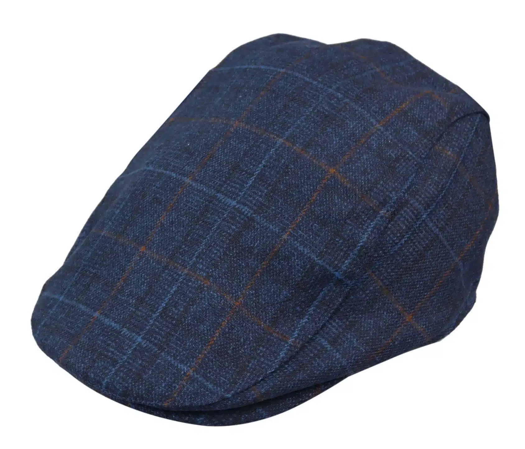Herr Grandad Baker Platt Marinblå Keps med 8 Paneler i Tweed Vintage Klassisk Smart Casual 1920-tal