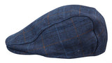 Herr Grandad Baker Platt Marinblå Keps med 8 Paneler i Tweed Vintage Klassisk Smart Casual 1920-tal