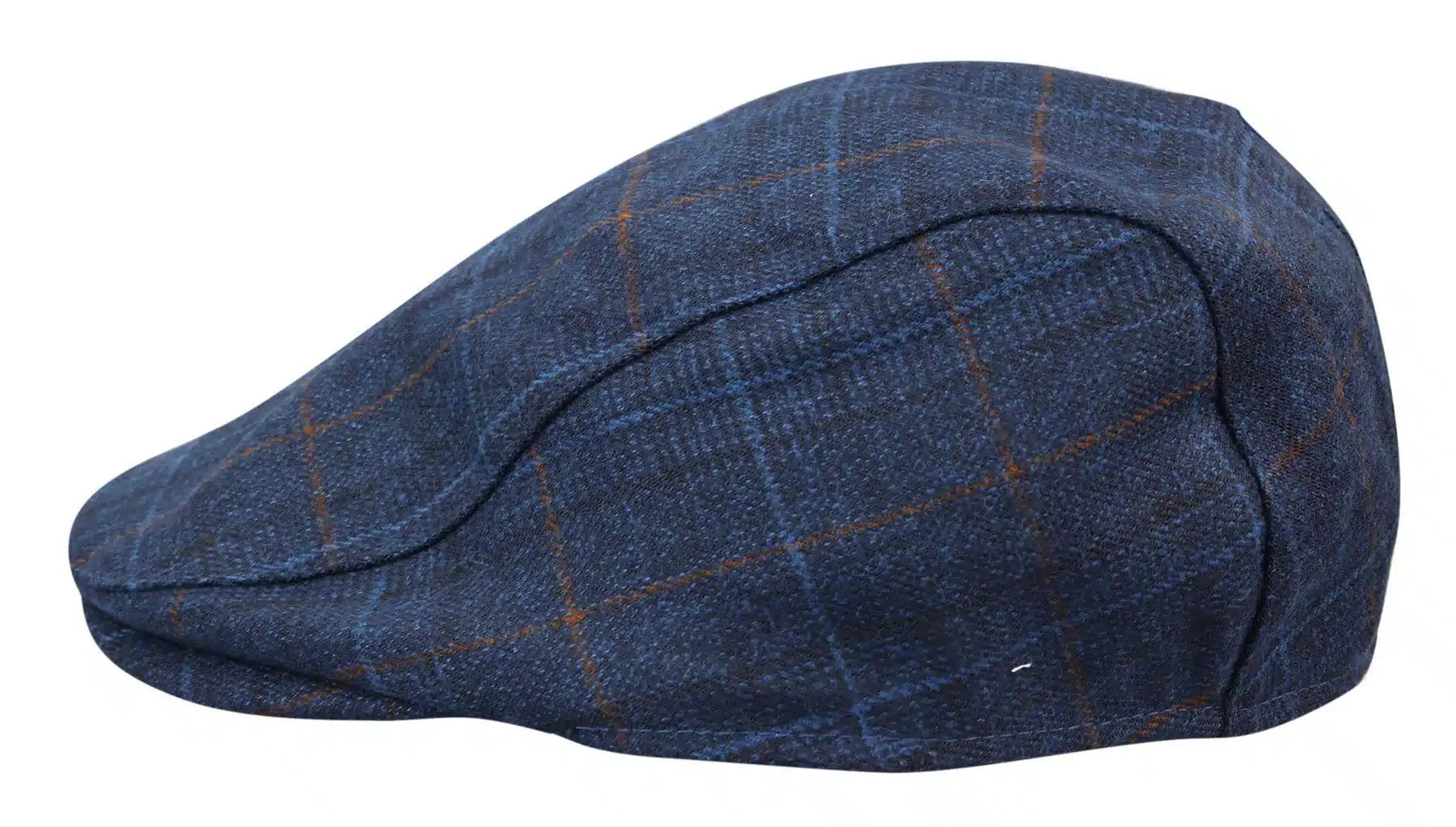 Herr Grandad Baker Platt Marinblå Keps med 8 Paneler i Tweed Vintage Klassisk Smart Casual 1920-tal