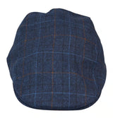 Herr Grandad Baker Platt Marinblå Keps med 8 Paneler i Tweed Vintage Klassisk Smart Casual 1920-tal