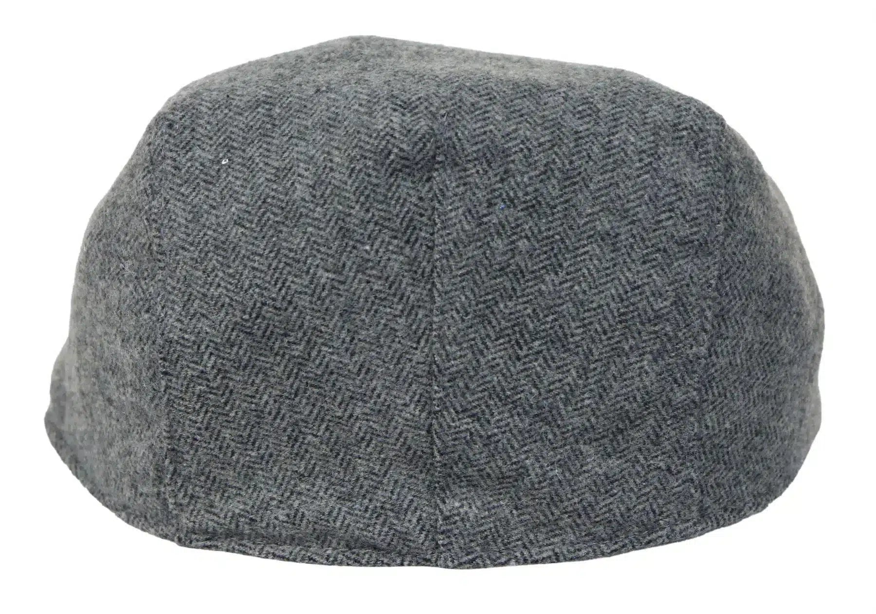Herr Flatcap Hatt Baker Boy 8 Panel Grandad Tweed Fiskbensmönstrad Grå Vintage