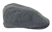 Herr Flatcap Hatt Baker Boy 8 Panel Grandad Tweed Fiskbensmönstrad Grå Vintage