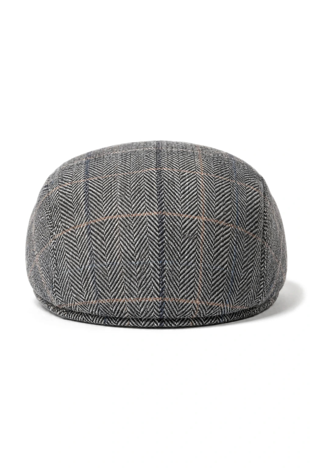 Cavani Albert Herr Tweed Flat Cap - Fiskbensmönstrad Tweed Ull Grandad Flat Hats Vintage - Brun/Antracitgrå