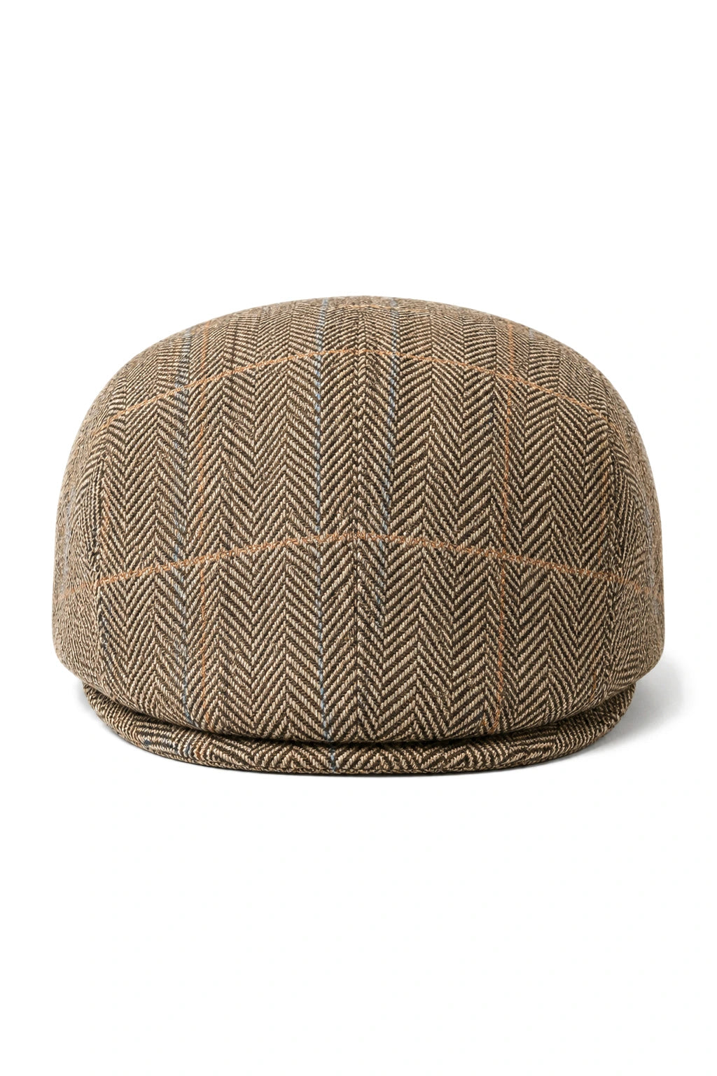 Cavani Albert Herr Tweed Flat Cap - Fiskbensmönstrad Tweed Ull Grandad Flat Hats Vintage - Brun/Antracitgrå