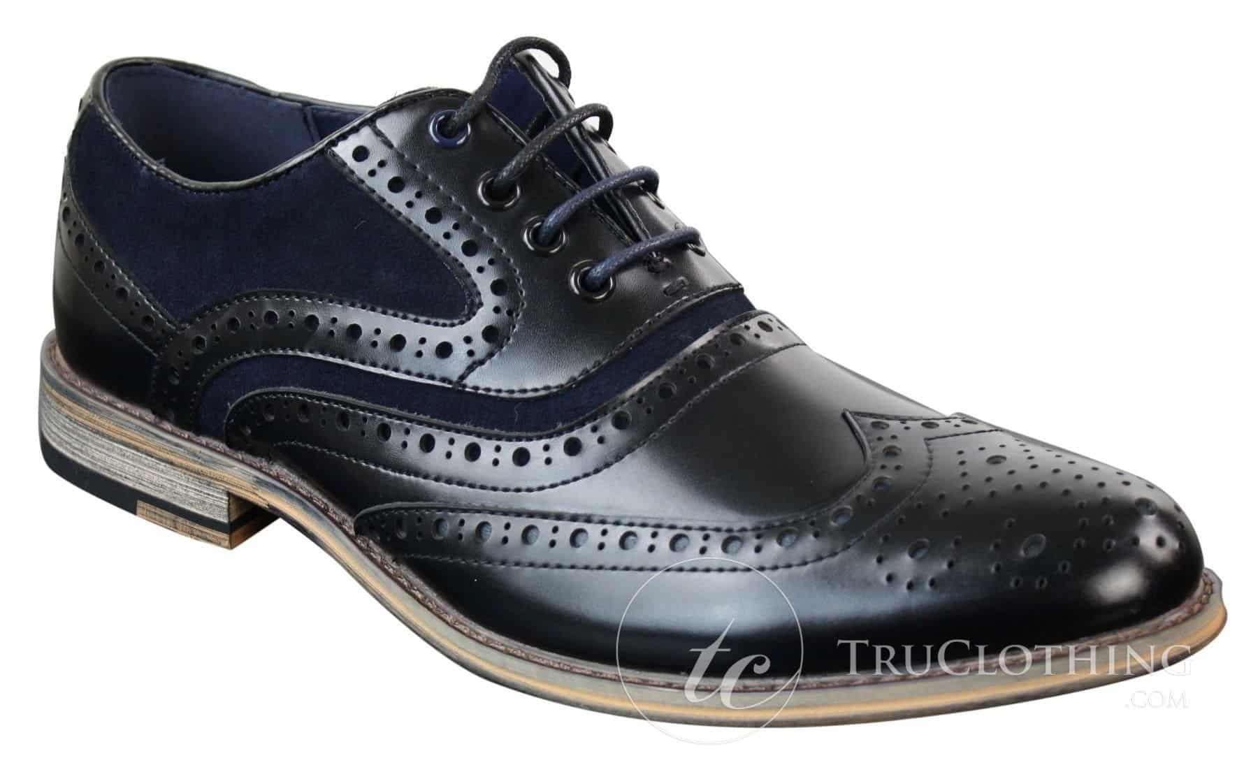 Herr Gatsby Brouges i äkta läder och mocka med snörning Smarta, casual designerskor i retrostil