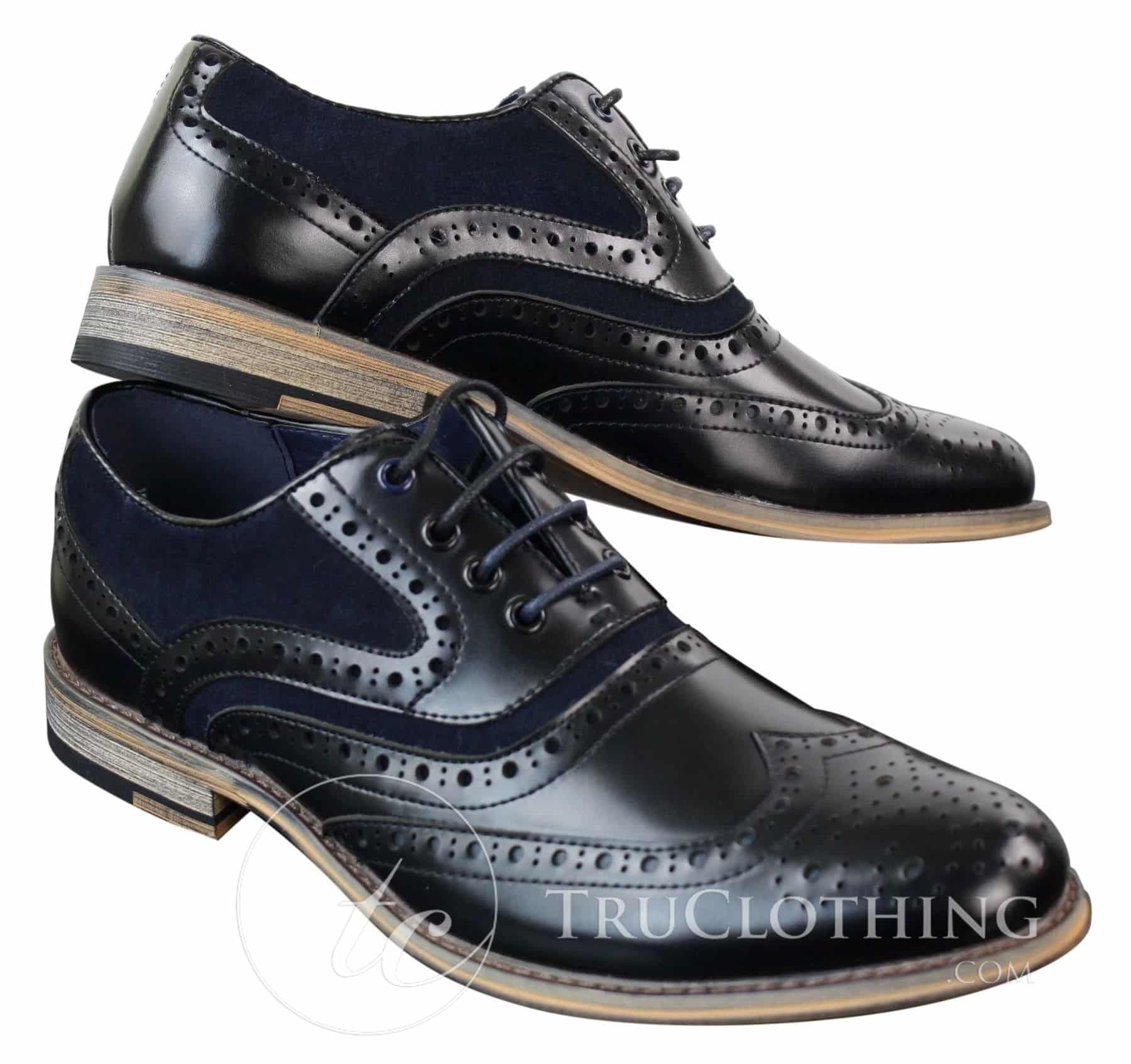 Herr Gatsby Brouges i äkta läder och mocka med snörning Smarta, casual designerskor i retrostil