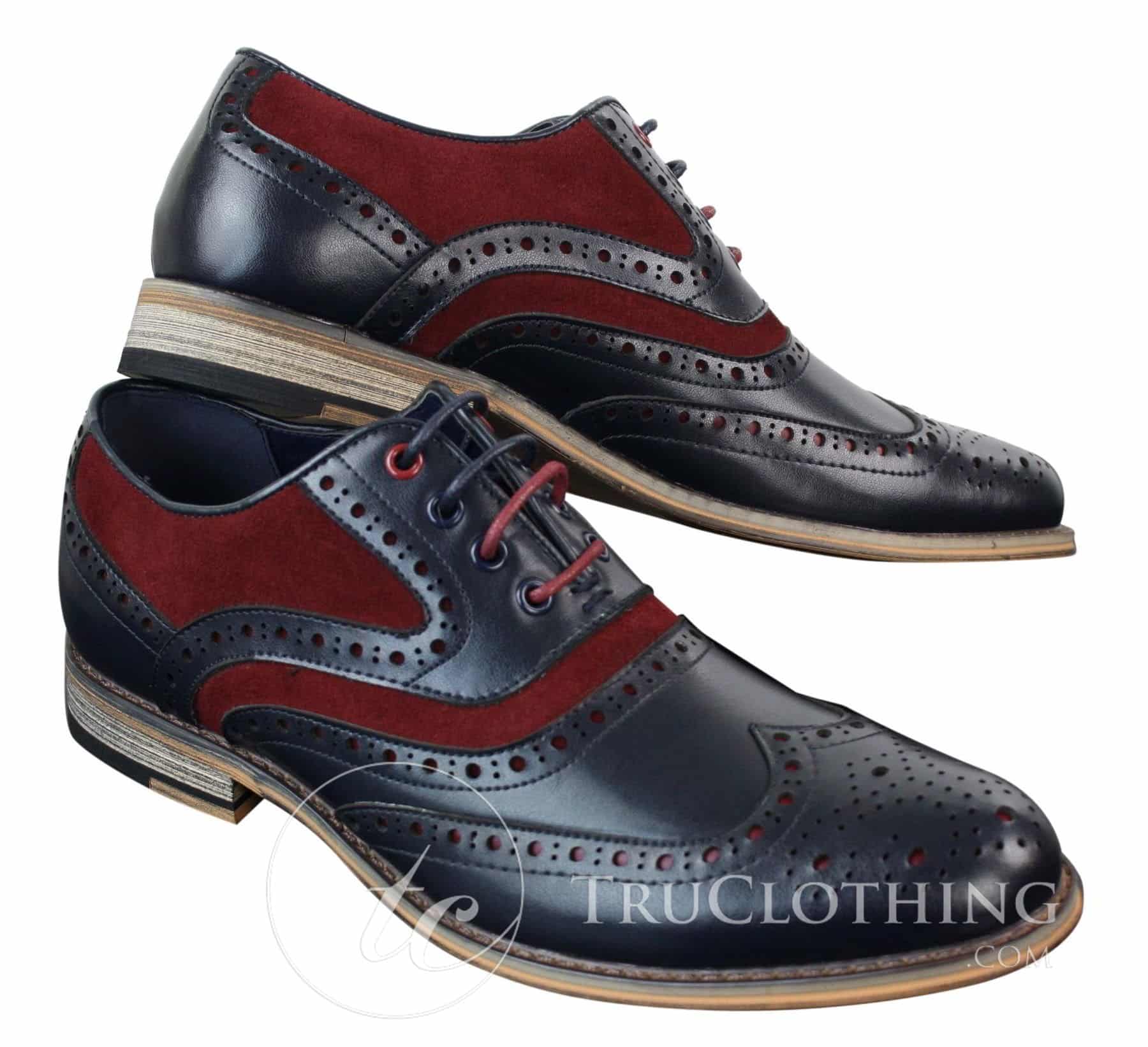 Herr Gatsby Brouges i äkta läder och mocka med snörning Smarta, casual designerskor i retrostil