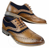 Herr Gatsby Brouges i äkta läder och mocka med snörning Smarta, casual designerskor i retrostil