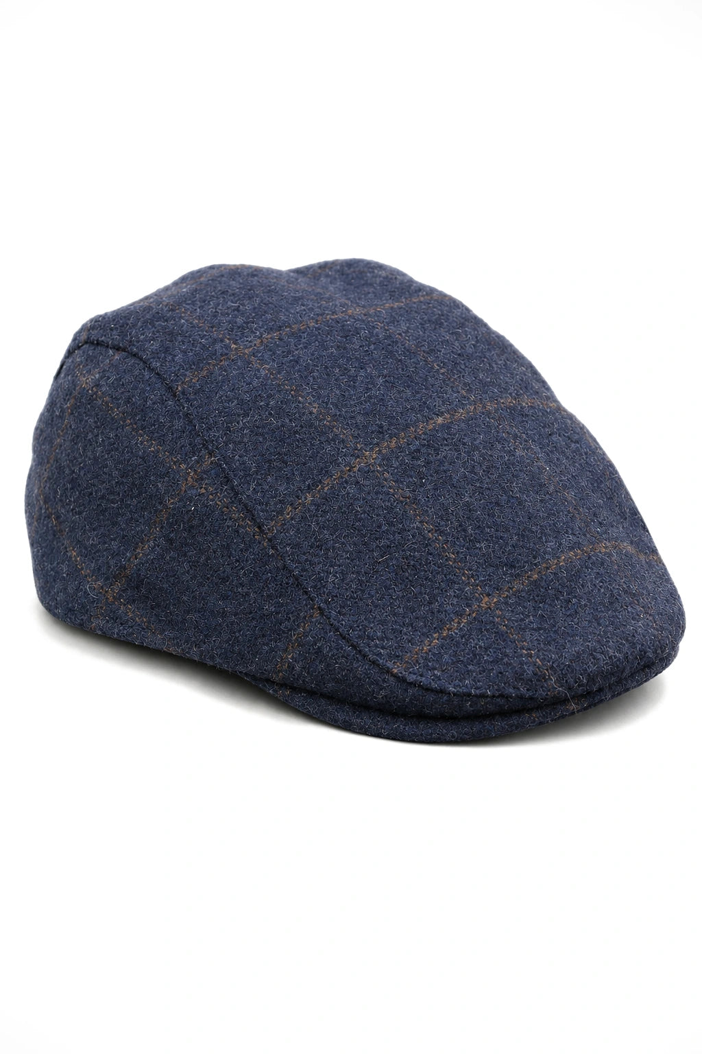 Cavani Kempson Flat Cap - Herr Tweed Ullrutig Farfarshatt Vintage - Olivgrön/Marinblå