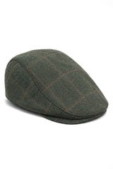 Cavani Kempson Flat Cap - Herr Tweed Ullrutig Farfarshatt Vintage - Olivgrön/Marinblå