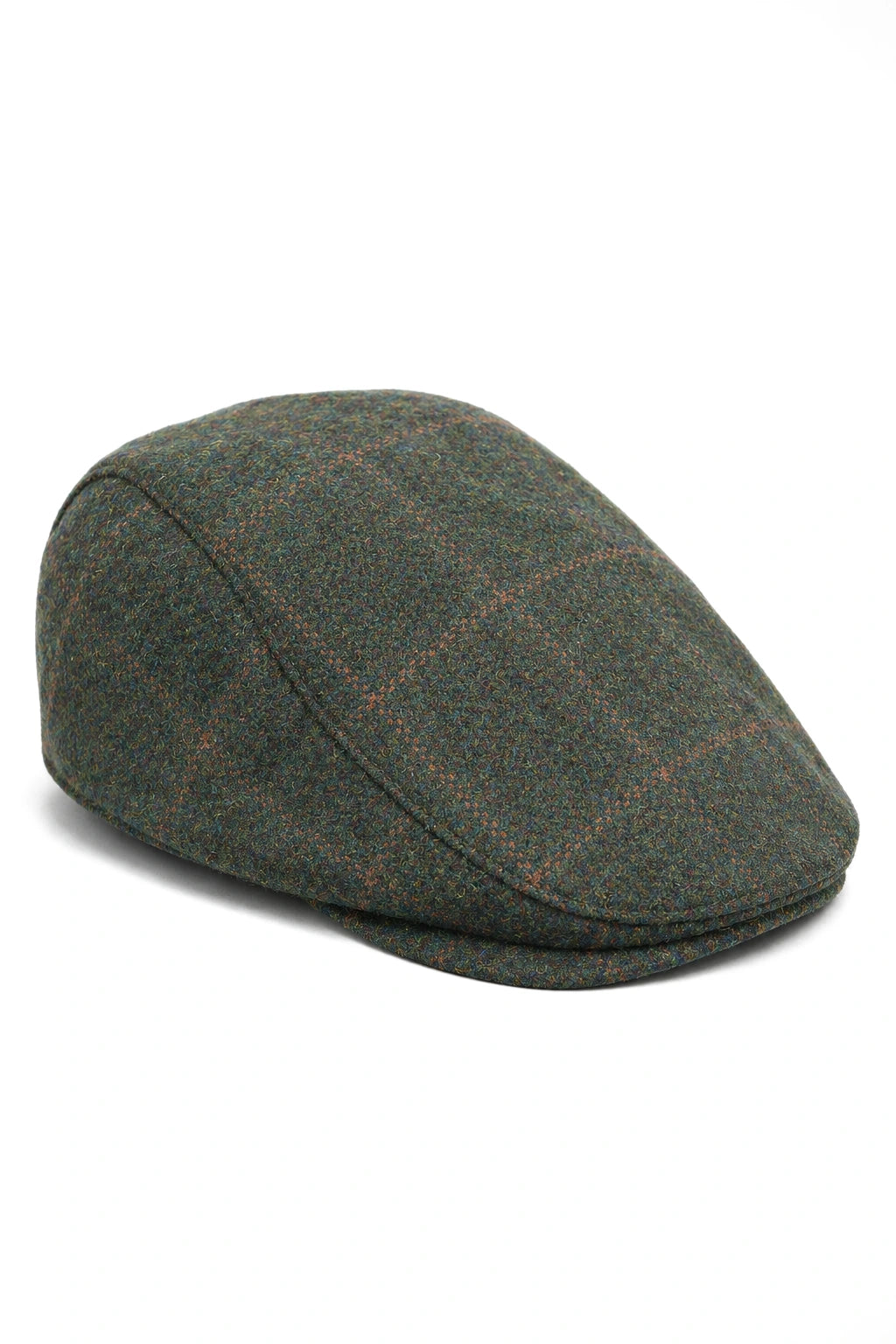 Cavani Kempson Flat Cap - Herr Tweed Ullrutig Farfarshatt Vintage - Olivgrön/Marinblå