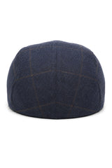 Cavani Kempson Flat Cap - Herr Tweed Ullrutig Farfarshatt Vintage - Olivgrön/Marinblå