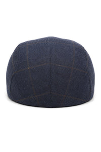 Cavani Kempson Flat Cap - Herr Tweed Ullrutig Farfarshatt Vintage - Olivgrön/Marinblå