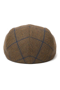 Cavani Kempson Flat Cap - Herr Tweed Ullrutig Farfarshatt Vintage - Olivgrön/Marinblå