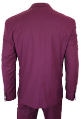 Cavani Magnus - Herr 3-delad klassisk vinröd kostym i vinröd
