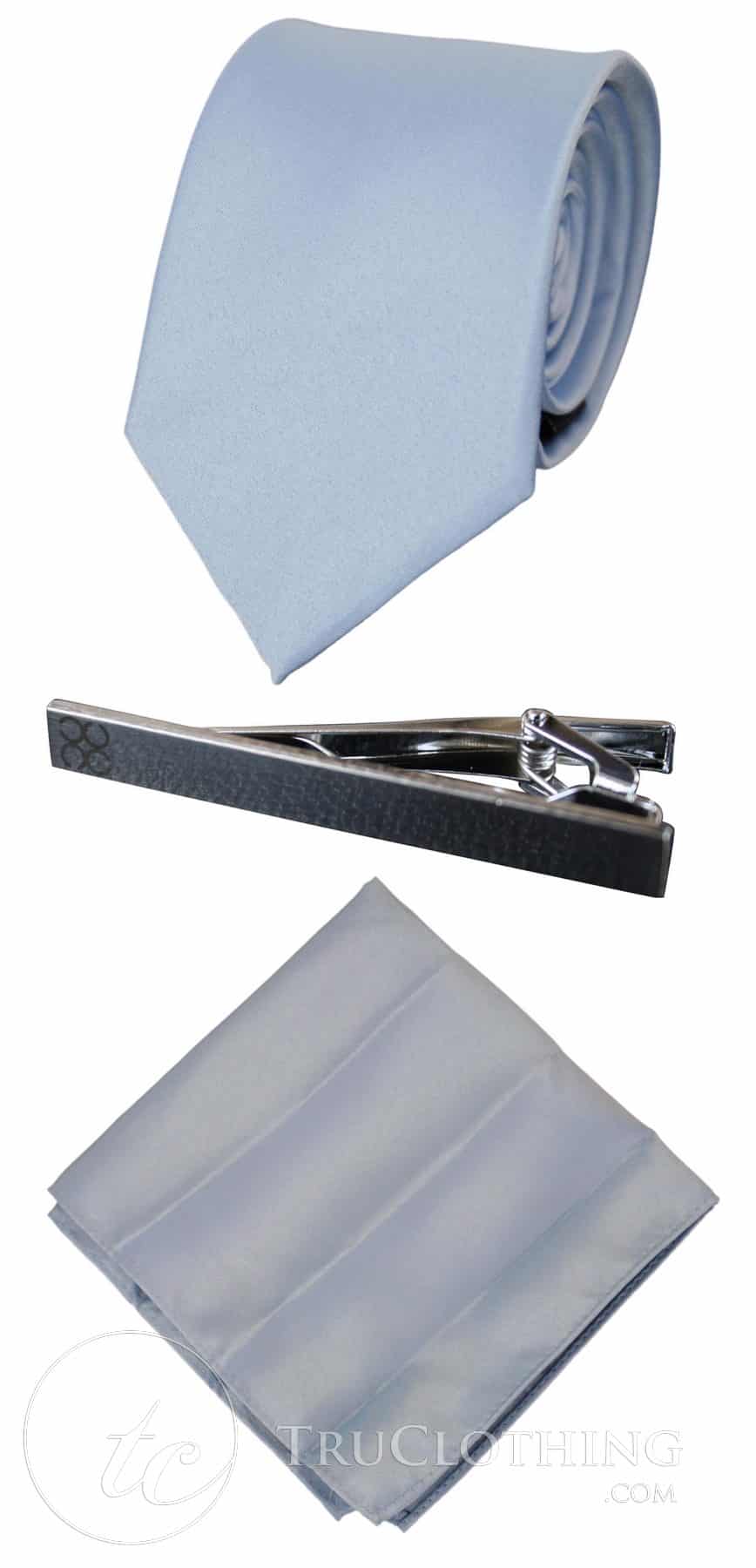 Cavani Satin Slips - Matchande Herrslips i Satin Siden Näsduk & Slipsklämma Prickig Bröllopsbal Kontorsslips