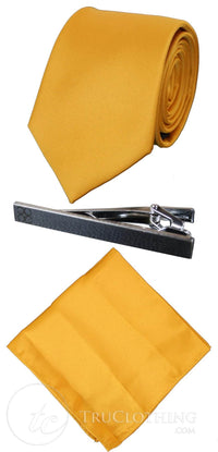 Cavani Satin Slips - Matchande Herrslips i Satin Siden Näsduk & Slipsklämma Prickig Bröllopsbal Kontorsslips
