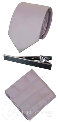 Cavani Satin Slips - Matchande Herrslips i Satin Siden Näsduk & Slipsklämma Prickig Bröllopsbal Kontorsslips