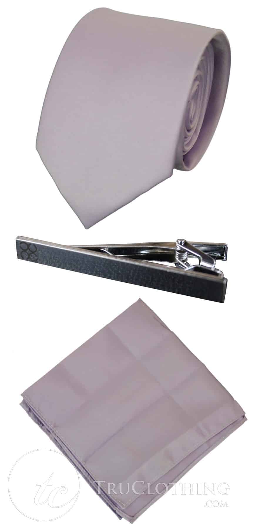 Cavani Satin Slips - Matchande Herrslips i Satin Siden Näsduk & Slipsklämma Prickig Bröllopsbal Kontorsslips