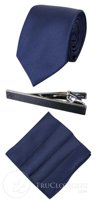 Cavani Satin Slips - Matchande Herrslips i Satin Siden Näsduk & Slipsklämma Prickig Bröllopsbal Kontorsslips