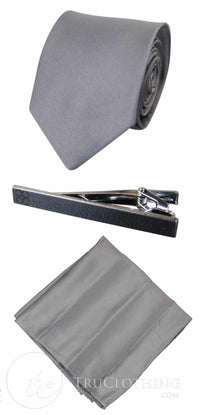 Cavani Satin Slips - Matchande Herrslips i Satin Siden Näsduk & Slipsklämma Prickig Bröllopsbal Kontorsslips