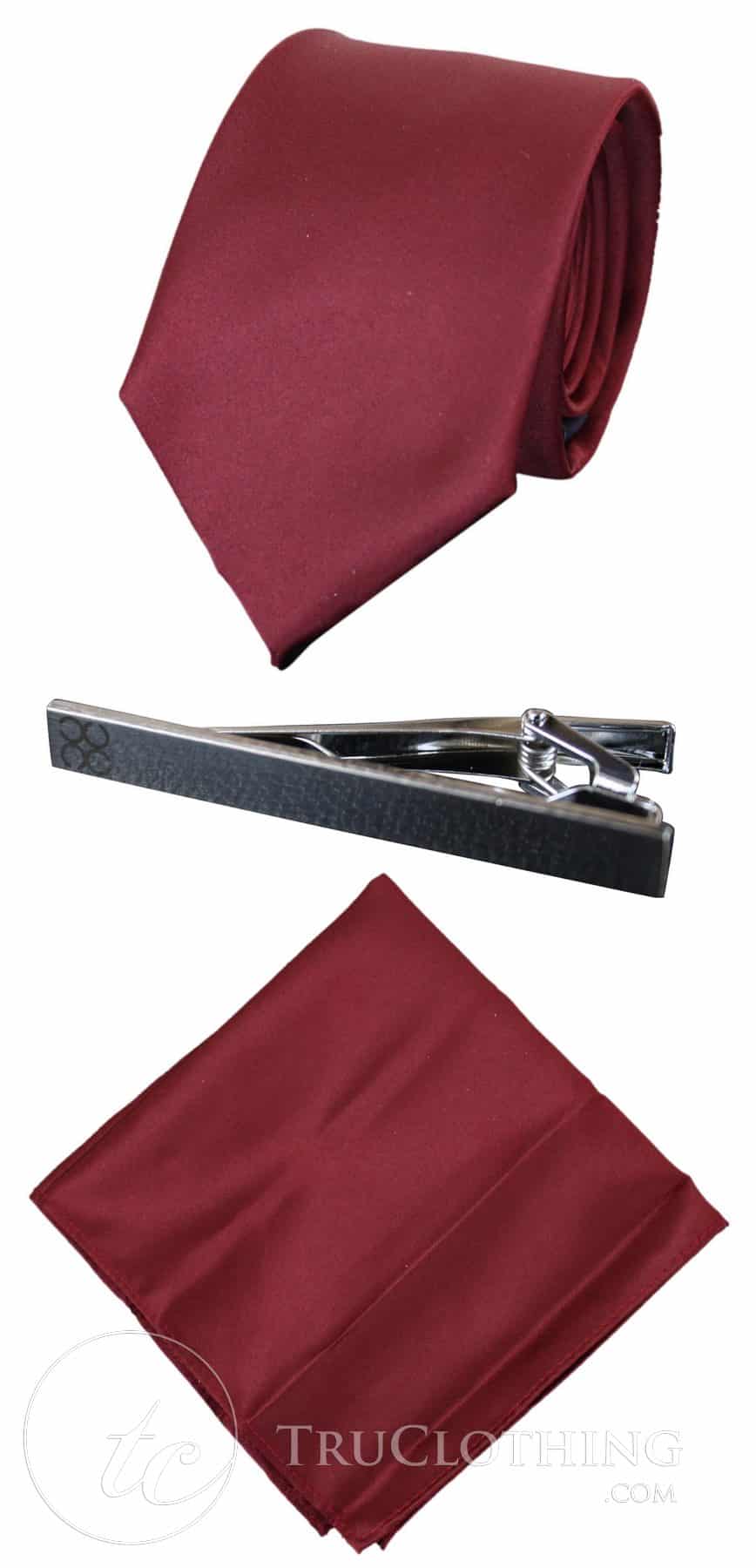 Cavani Satin Slips - Matchande Herrslips i Satin Siden Näsduk & Slipsklämma Prickig Bröllopsbal Kontorsslips