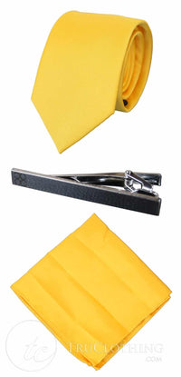 Cavani Satin Slips - Matchande Herrslips i Satin Siden Näsduk & Slipsklämma Prickig Bröllopsbal Kontorsslips