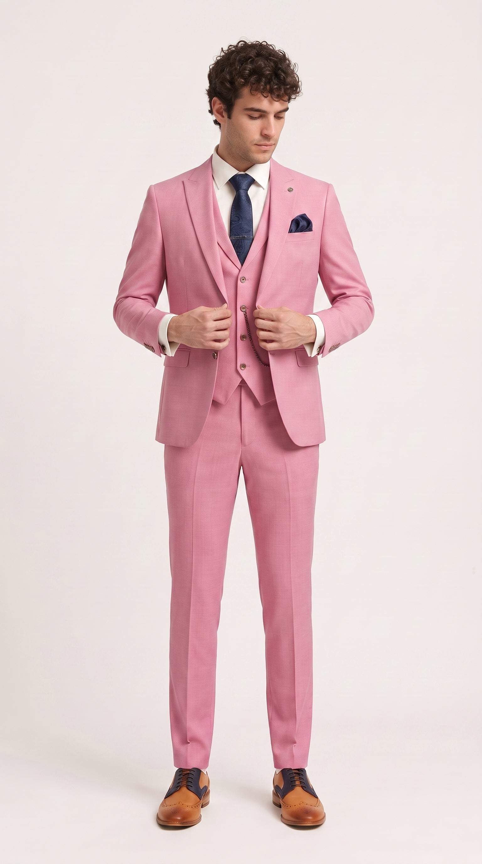 Look #149 styled with James Herr 3-delad Rosa Skräddarsydd Kostym