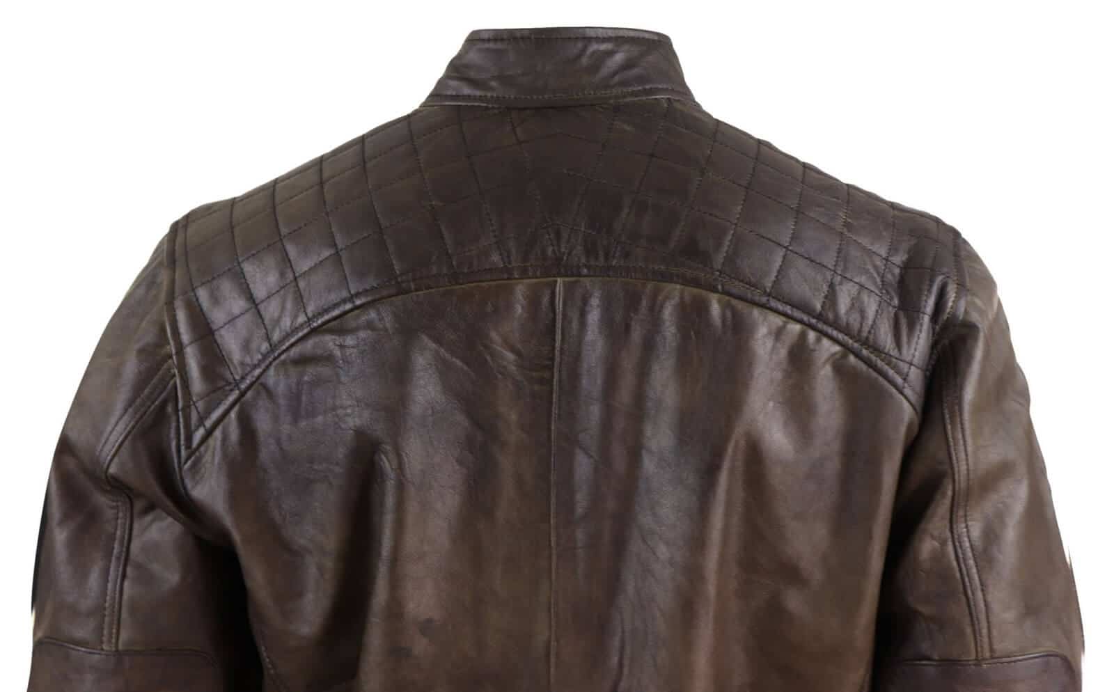 Brun Klassisk Bikerjacka i Äkta Läder Herr - Brun Biker